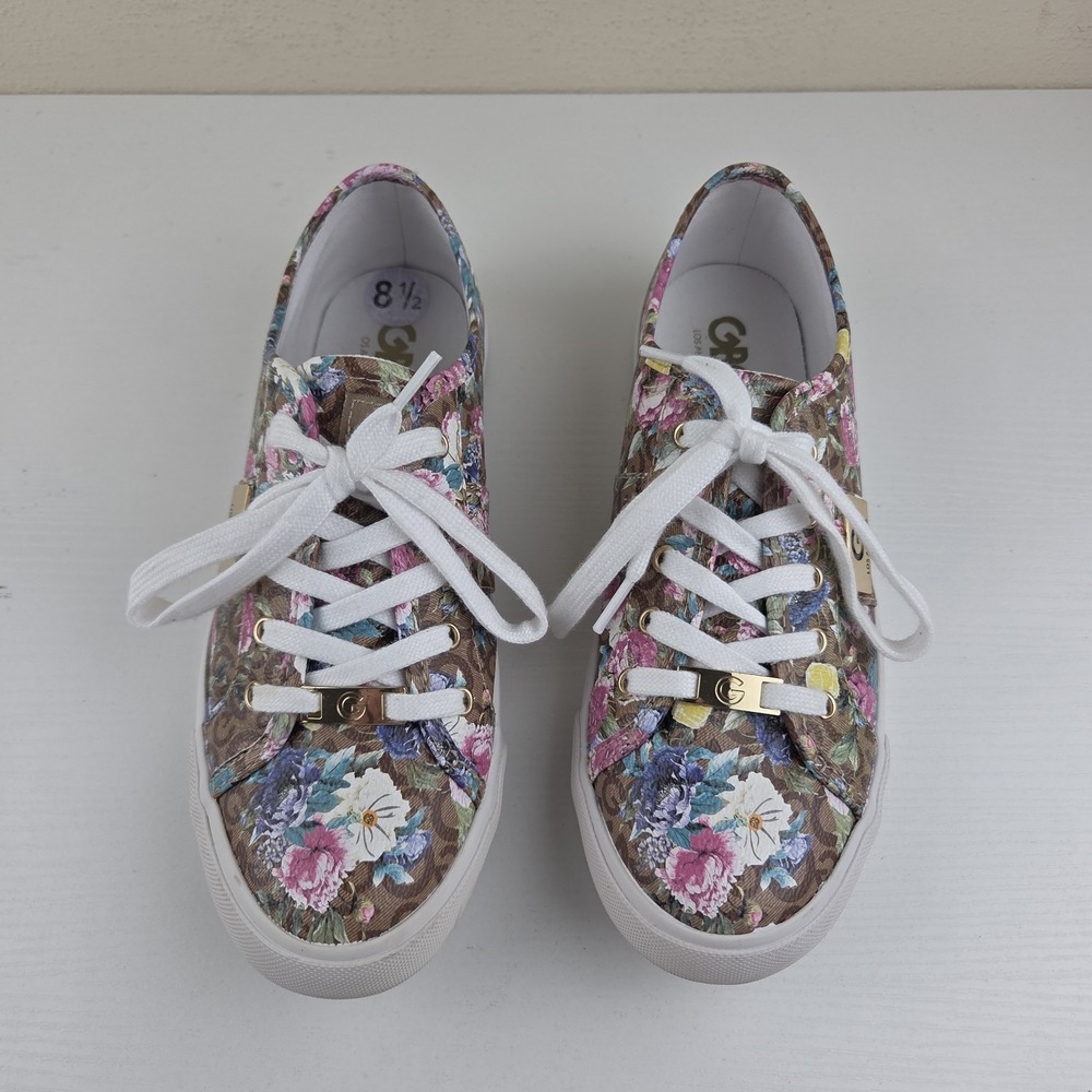 G by Guess GBG Los Angeles Backer Women's Size 8.5 Pink/White/Floral Shoes - Picture 4 of 16